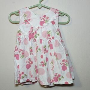Miniwear White + Pink Floral Baby Dress w/ Matching Bloomers Baby Girl Size 18m